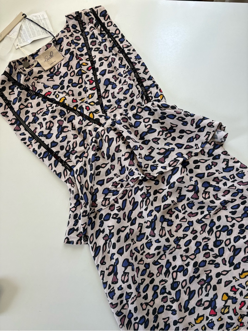 Lucille NWT Made In Italy Animal Print Dress 42
